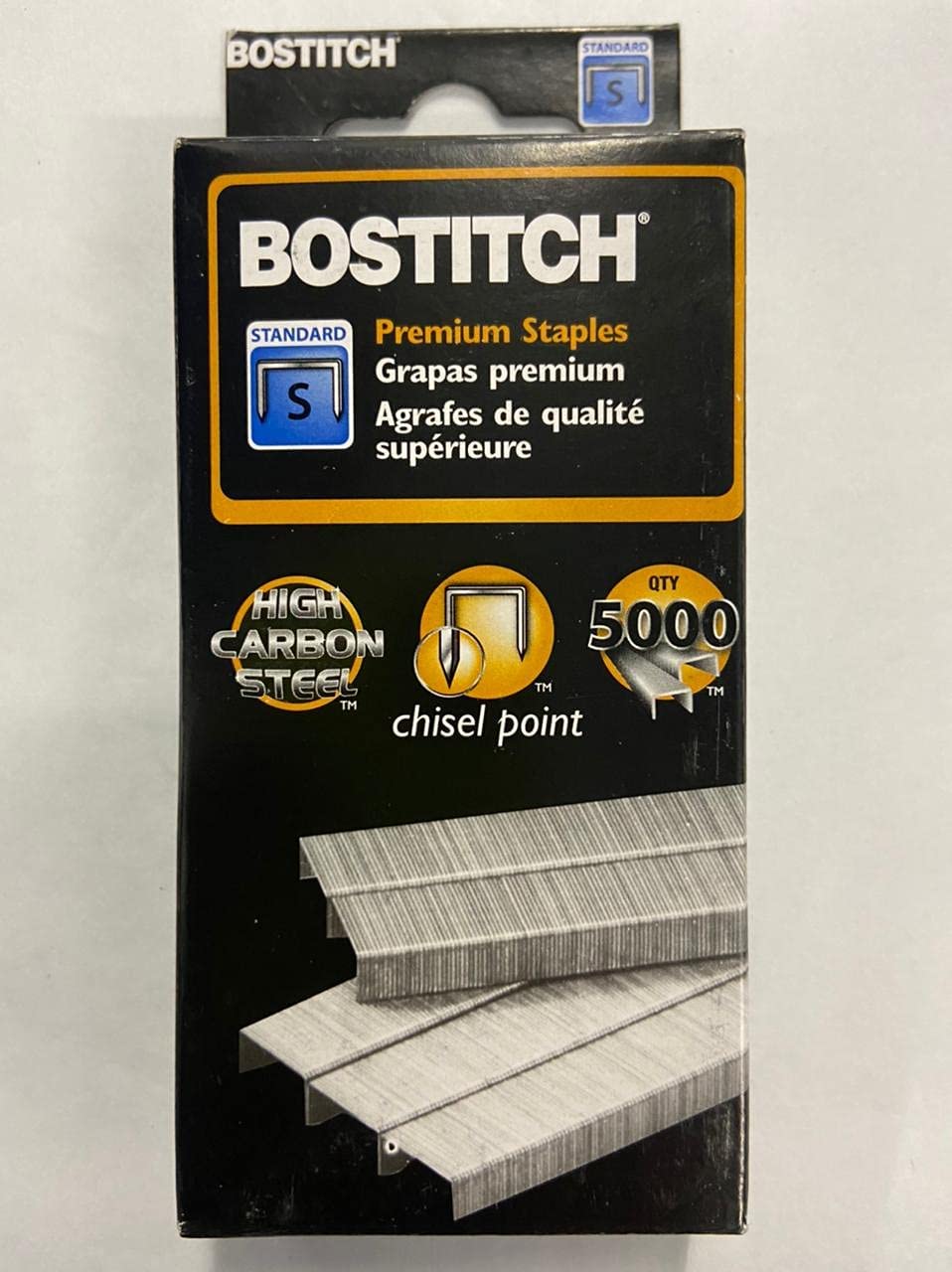 Bostitch Premium Standard Staples, Full-Strip, 0.25 Inch Leg, 5,000 per Box (SBS191/4CP)